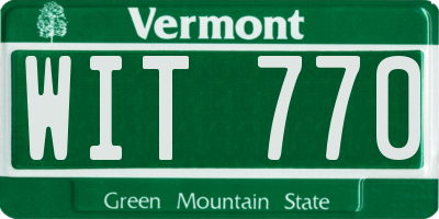 VT license plate WIT770