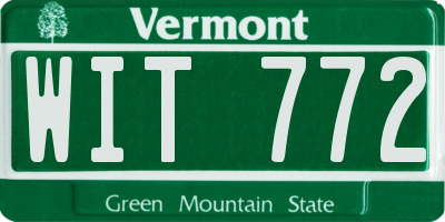VT license plate WIT772