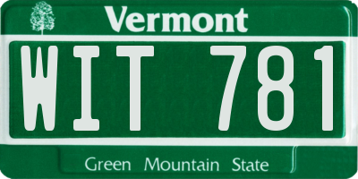 VT license plate WIT781