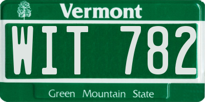 VT license plate WIT782