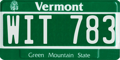 VT license plate WIT783