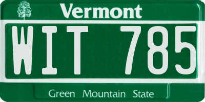 VT license plate WIT785