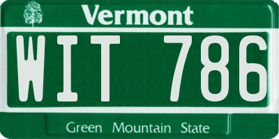 VT license plate WIT786