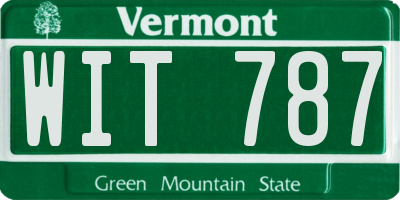 VT license plate WIT787