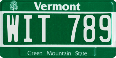 VT license plate WIT789