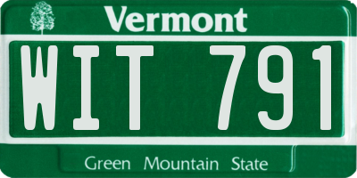 VT license plate WIT791
