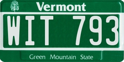 VT license plate WIT793