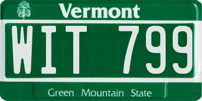 VT license plate WIT799
