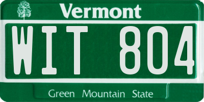 VT license plate WIT804