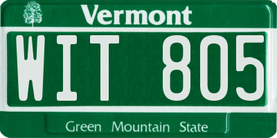 VT license plate WIT805