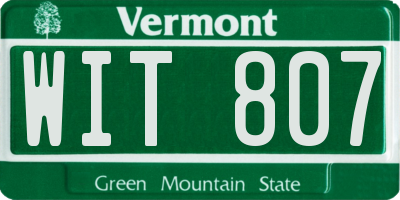 VT license plate WIT807