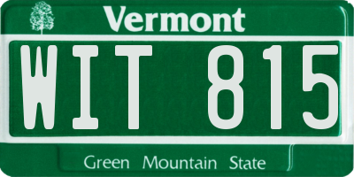 VT license plate WIT815