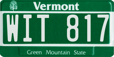 VT license plate WIT817