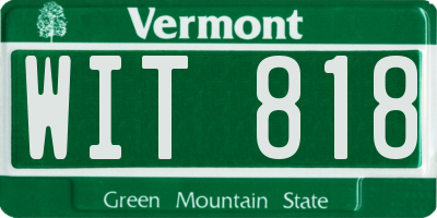 VT license plate WIT818