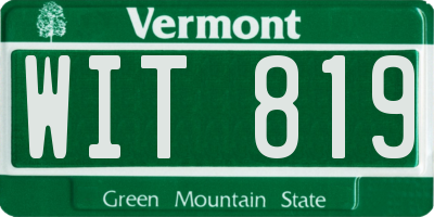 VT license plate WIT819