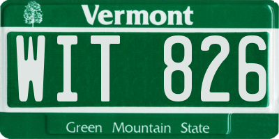 VT license plate WIT826