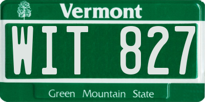 VT license plate WIT827