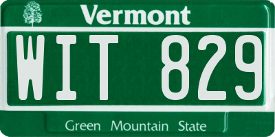 VT license plate WIT829