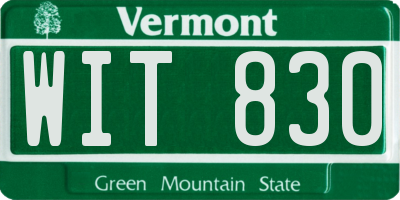 VT license plate WIT830
