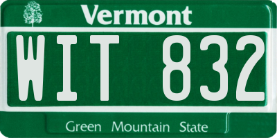 VT license plate WIT832