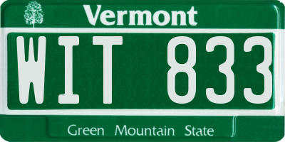 VT license plate WIT833