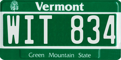 VT license plate WIT834