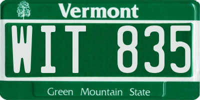 VT license plate WIT835