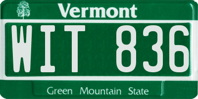 VT license plate WIT836