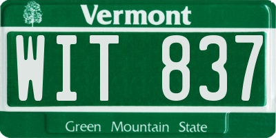 VT license plate WIT837