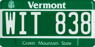 VT license plate WIT838