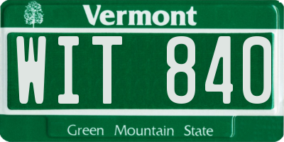VT license plate WIT840
