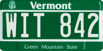 VT license plate WIT842