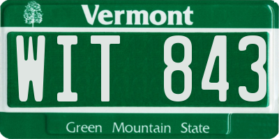 VT license plate WIT843