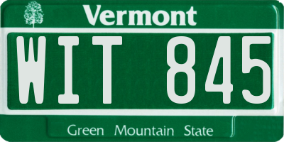 VT license plate WIT845