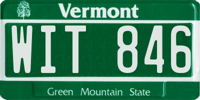 VT license plate WIT846