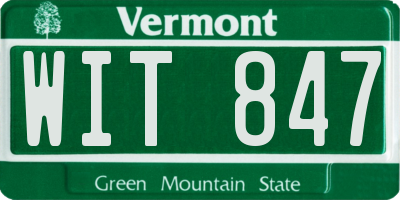 VT license plate WIT847