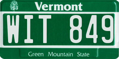 VT license plate WIT849