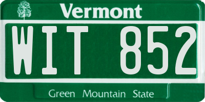 VT license plate WIT852