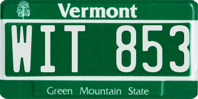 VT license plate WIT853