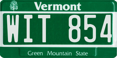 VT license plate WIT854