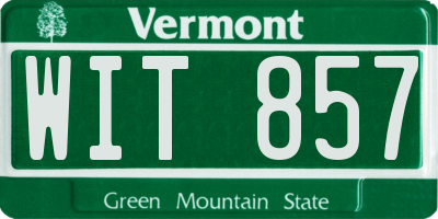 VT license plate WIT857