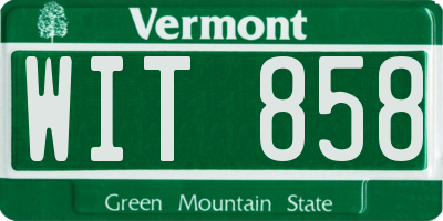 VT license plate WIT858