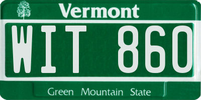 VT license plate WIT860