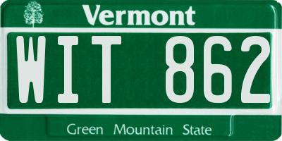 VT license plate WIT862