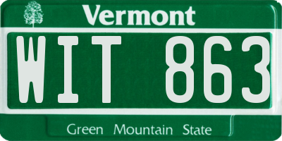 VT license plate WIT863