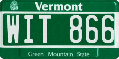 VT license plate WIT866