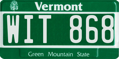 VT license plate WIT868