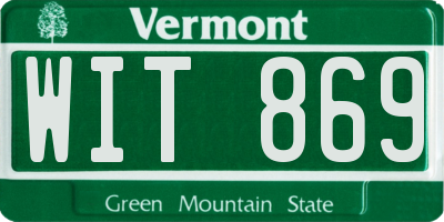 VT license plate WIT869