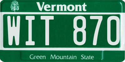VT license plate WIT870