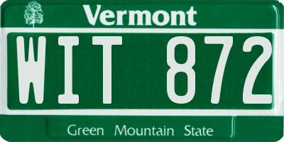 VT license plate WIT872